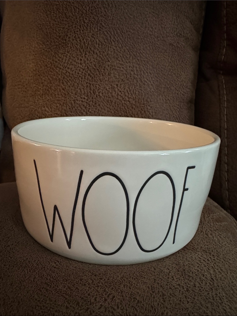 Rae Dunn Cream Ceramic Dog Bowl